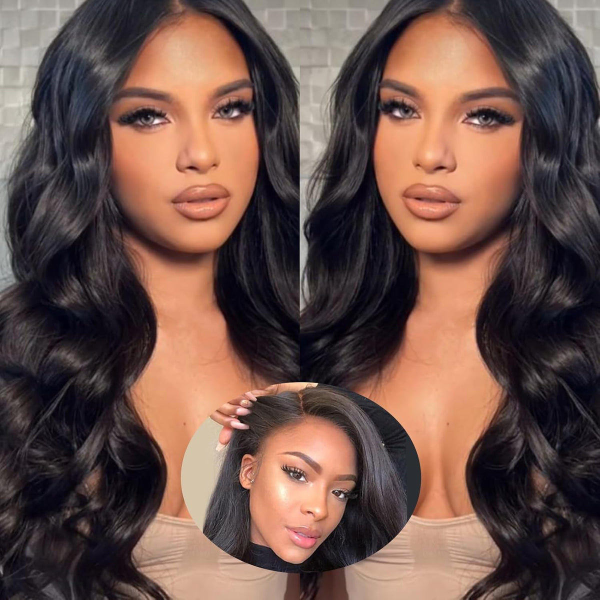 5x5 Lace Closure Body Wave Human Hair Wig 150% Density Natural Black Pre Plucked Natural Hairline Wigs for Women Wholesale