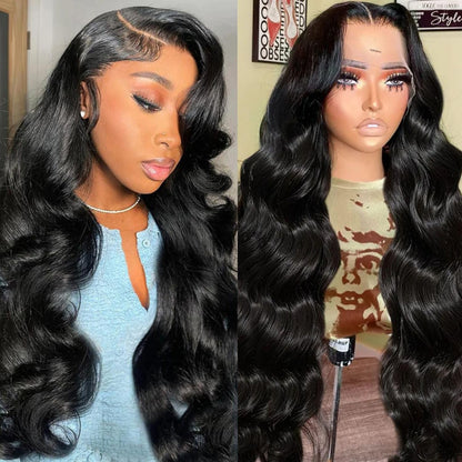 Machine Made Body Wave Human Hair Wig with Bangs Natural Black 150% Density Full Cap Wavy Human Hair Wigs for Women Wholesale
