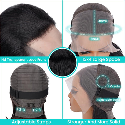 Machine Made Body Wave Human Hair Wig with Bangs Natural Black 150% Density Full Cap Wavy Human Hair Wigs for Women Wholesale