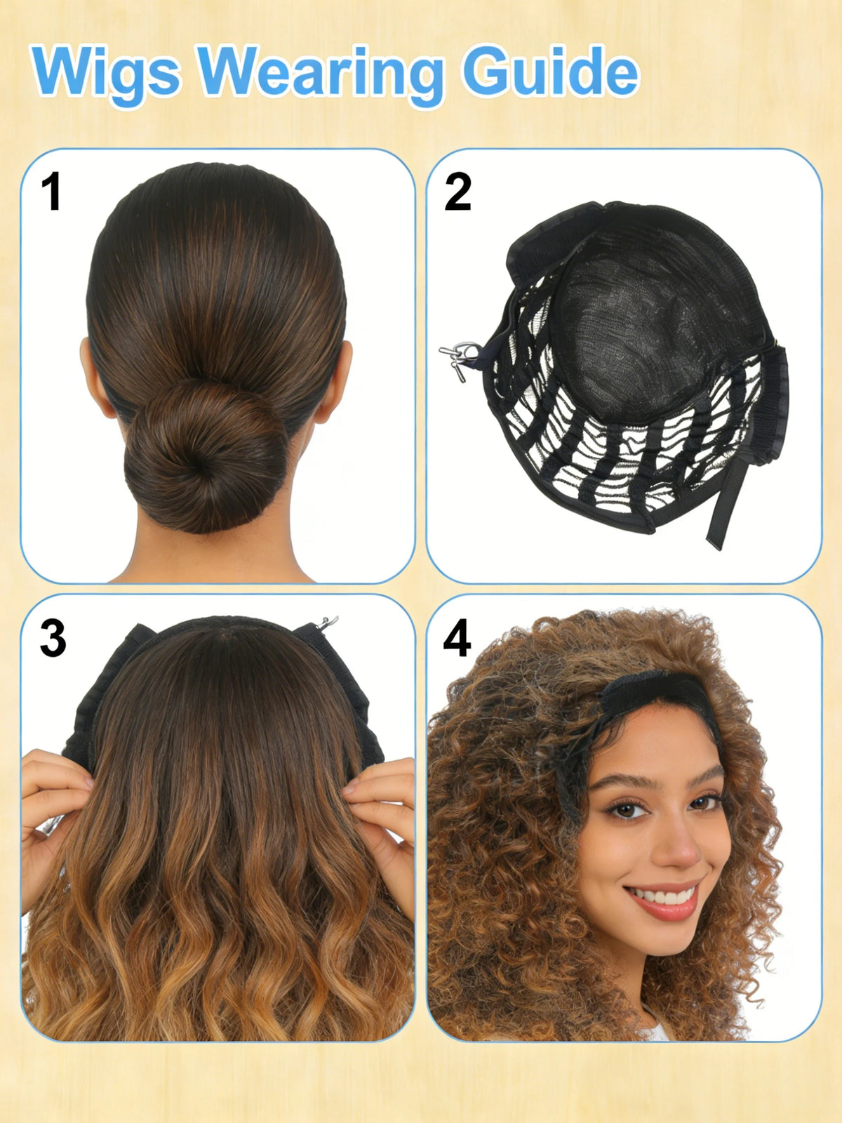 Aurasilva afro curl machine made lace front wig in P4/27 color with transparent Swiss lace at 12 inches