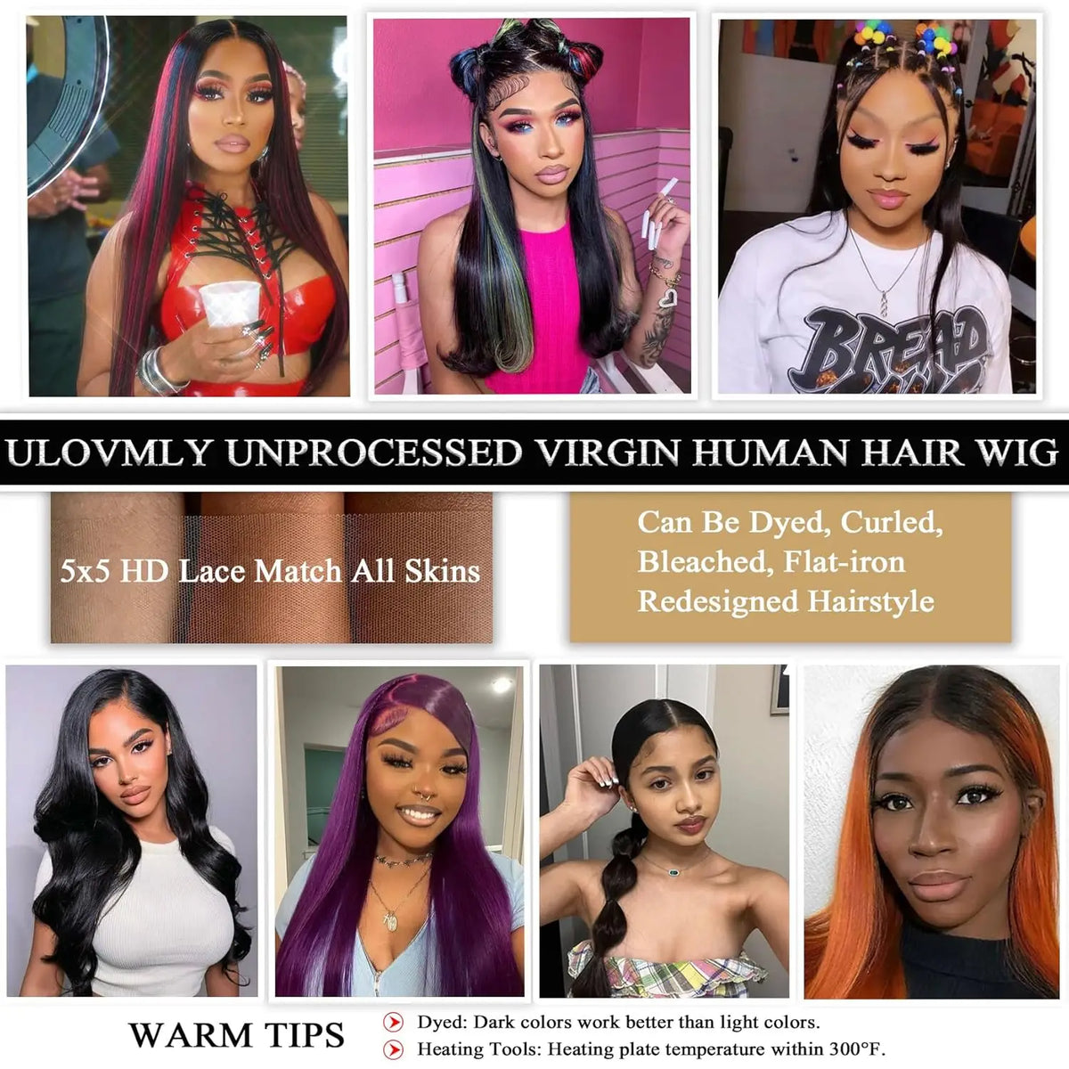 Long Vietnamese human hair lace wig - natural color with transparent Swiss lace - daily and evening styling