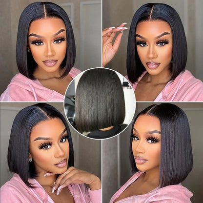 16 inch straight bob lace front wig - Vietnamese human hair in natural color - daily and office styling