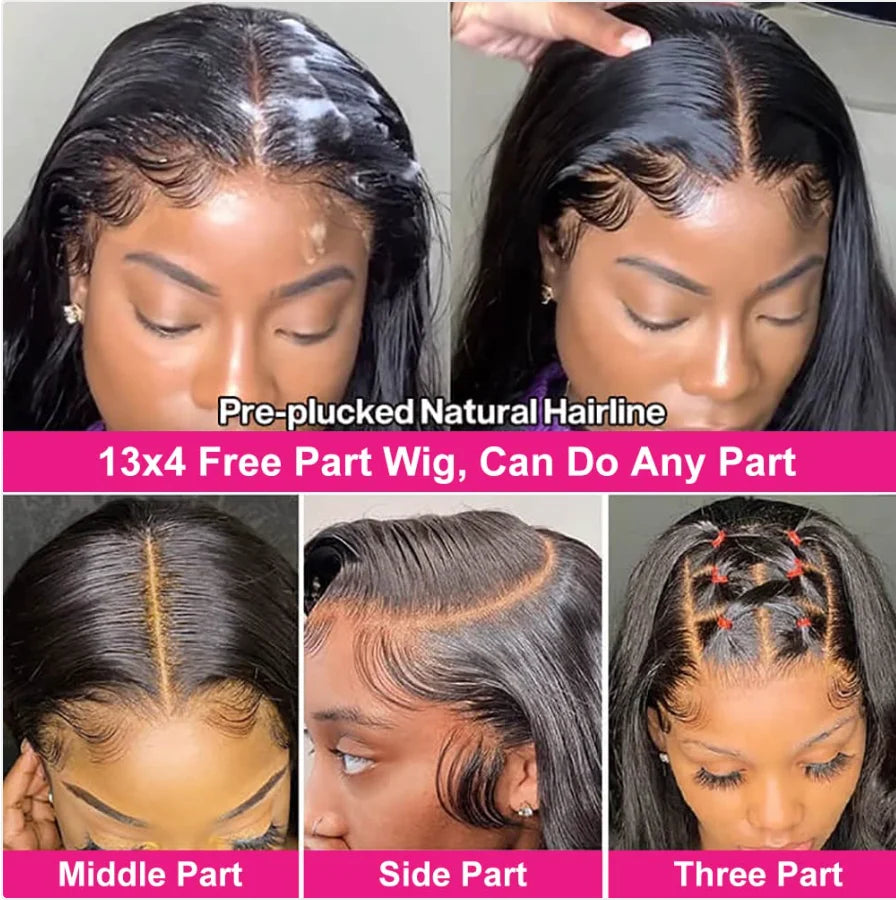 13x4 Brazilian Remy lace front wig - long straight hair with French lace - daily and office styling