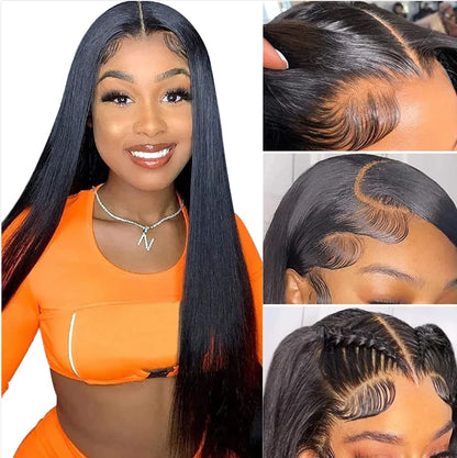 13x4 Brazilian Remy lace front wig - long straight hair with French lace - daily and office styling