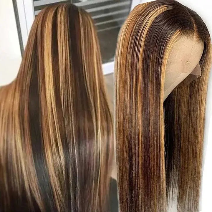 Aurasilva P4/27 18 inch lace front wig, glueless transparent Swiss lace edge - daily wear and evening styling
