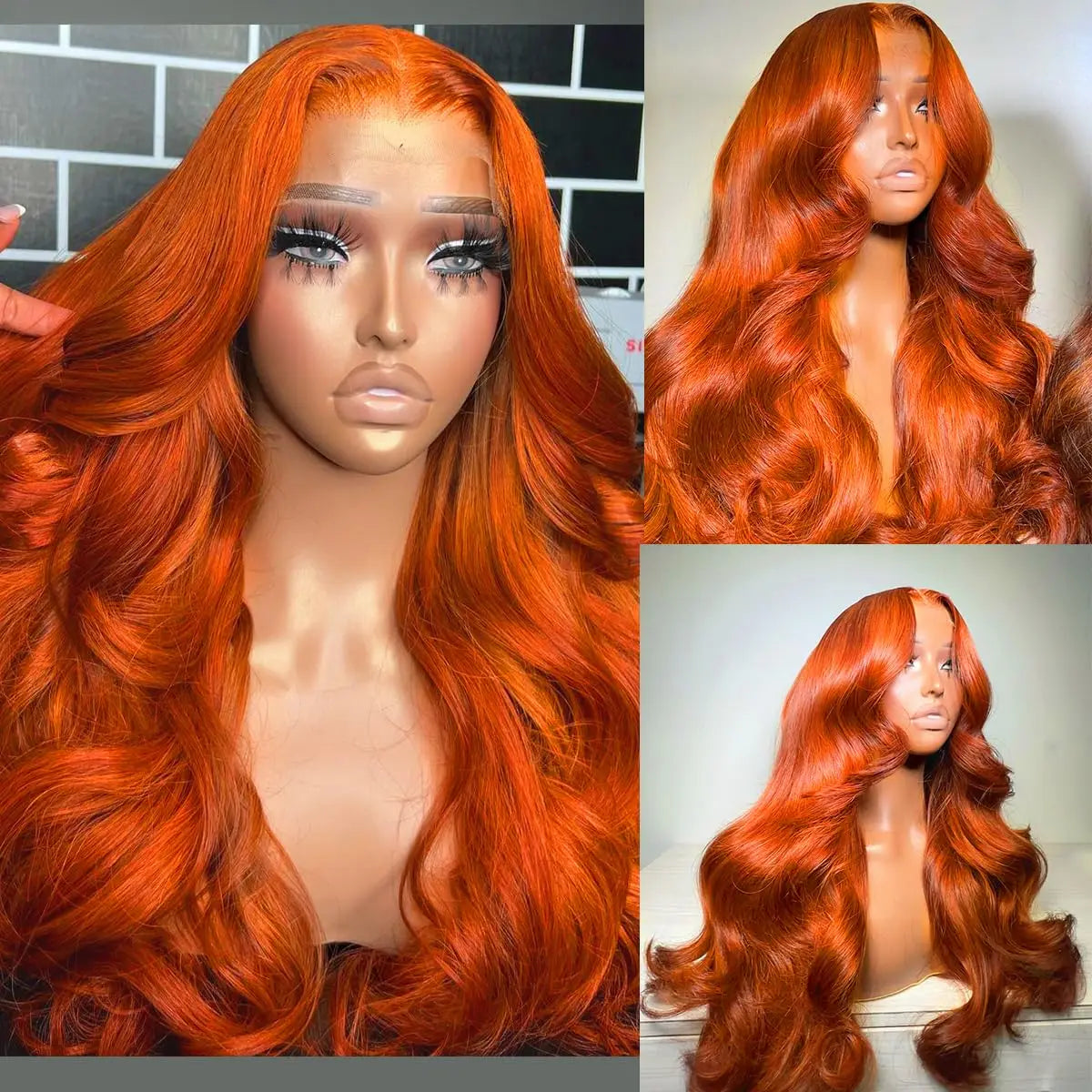 Ginger body wave lace front wig, Vietnamese human hair, glueless transparent lace, for daily wear