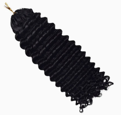 Aurasilk deep wave bundle extensions in Brazilian Remy human hair with machine double weft and a natural color