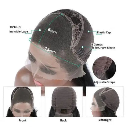 Aurasilva body wave lace front wig in highlight P4/27 with transparent Swiss lace and a glueless fit